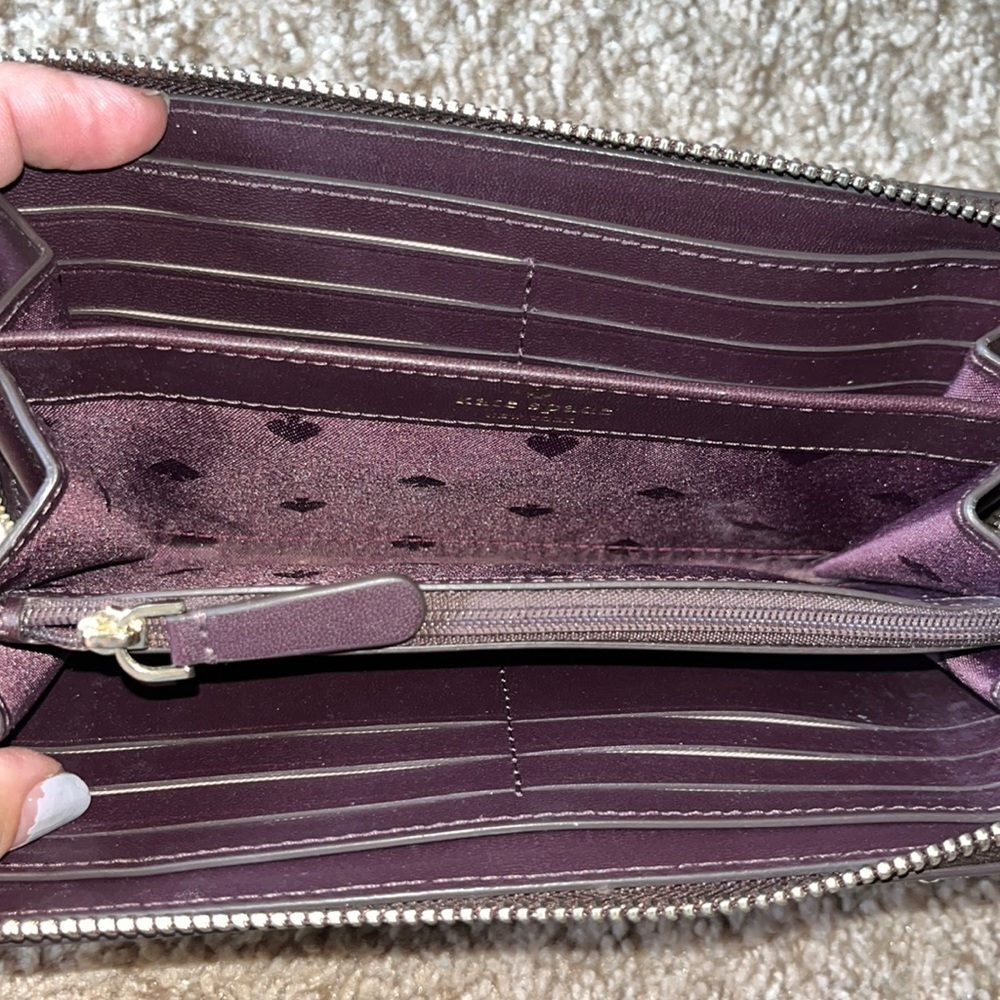 kate spade Bixby Place Neda chocolate cherry patent leather wallet - Picture 6 of 8